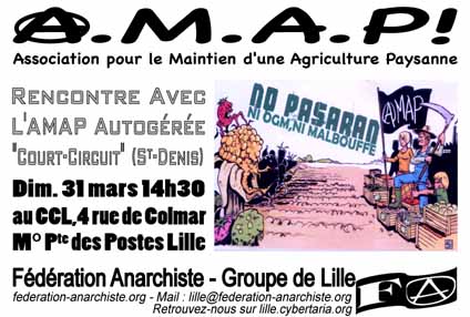 Dimanche 31 mars une rencontre avec l'AMAP Court-Circuit de Saint-Denis.