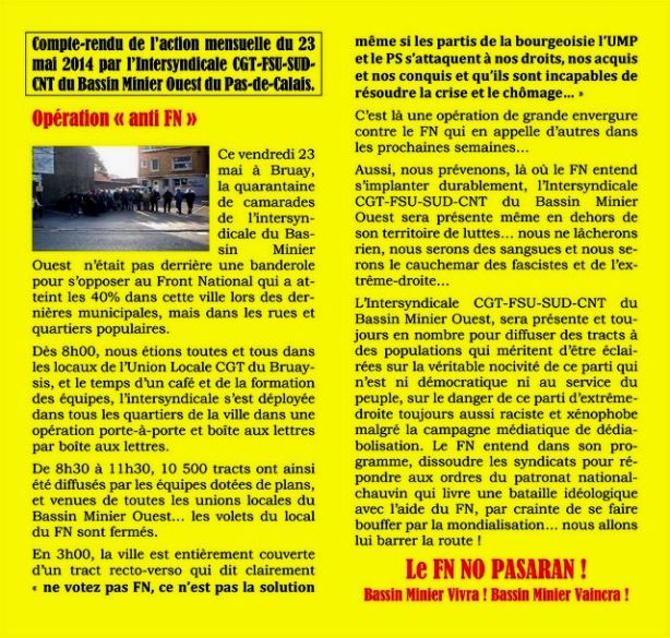 Opération anti-FN à Bruay-la-Buissière 
